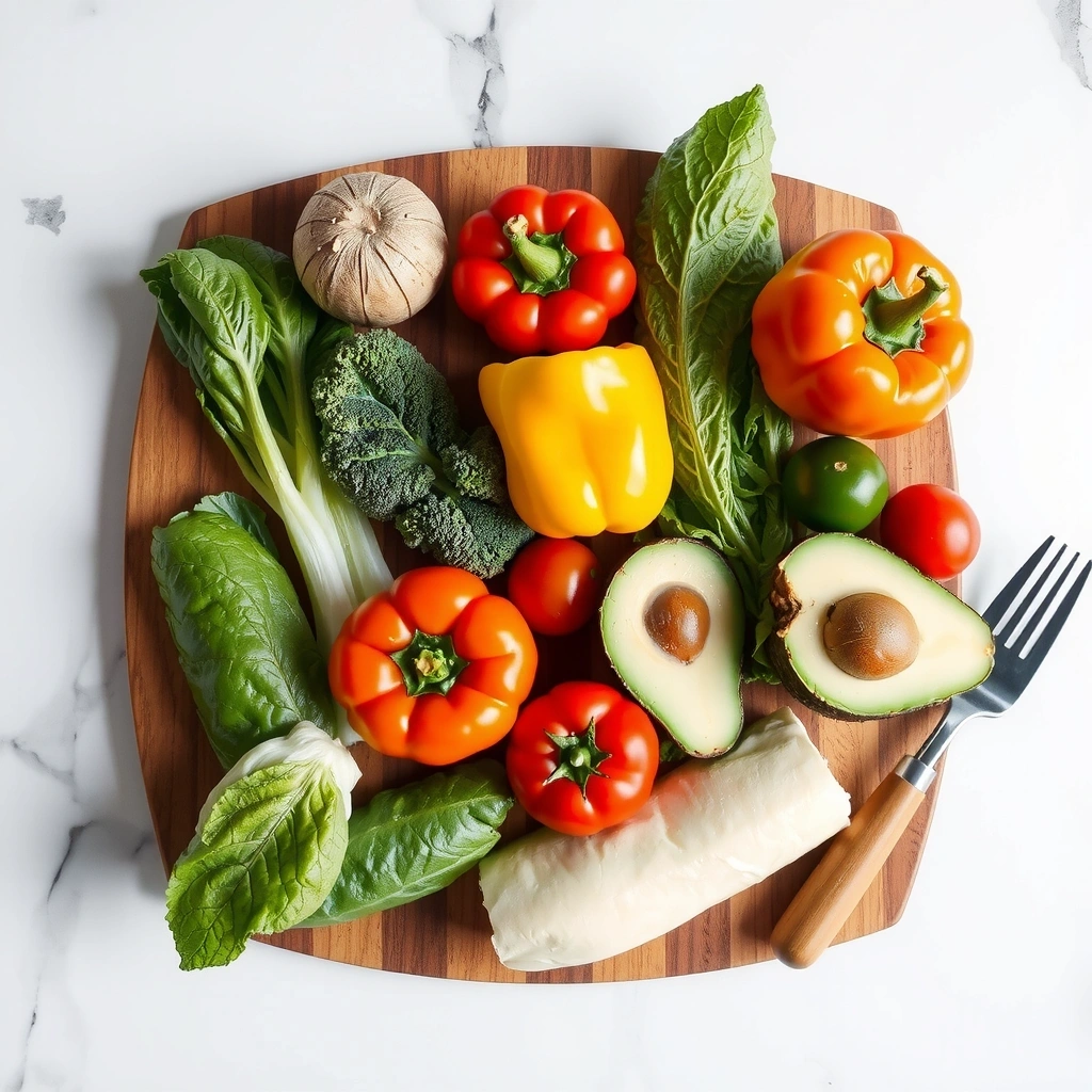 Frisches Gemüse und natürliche Zutaten für gesunde Ernährung